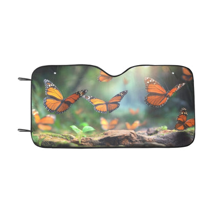 Butterfly Windshield Auto Sun Shade, Photograph Car Accessories Vehicle Cover Protector Reflector Window Visor Screen Decor Universal Fit