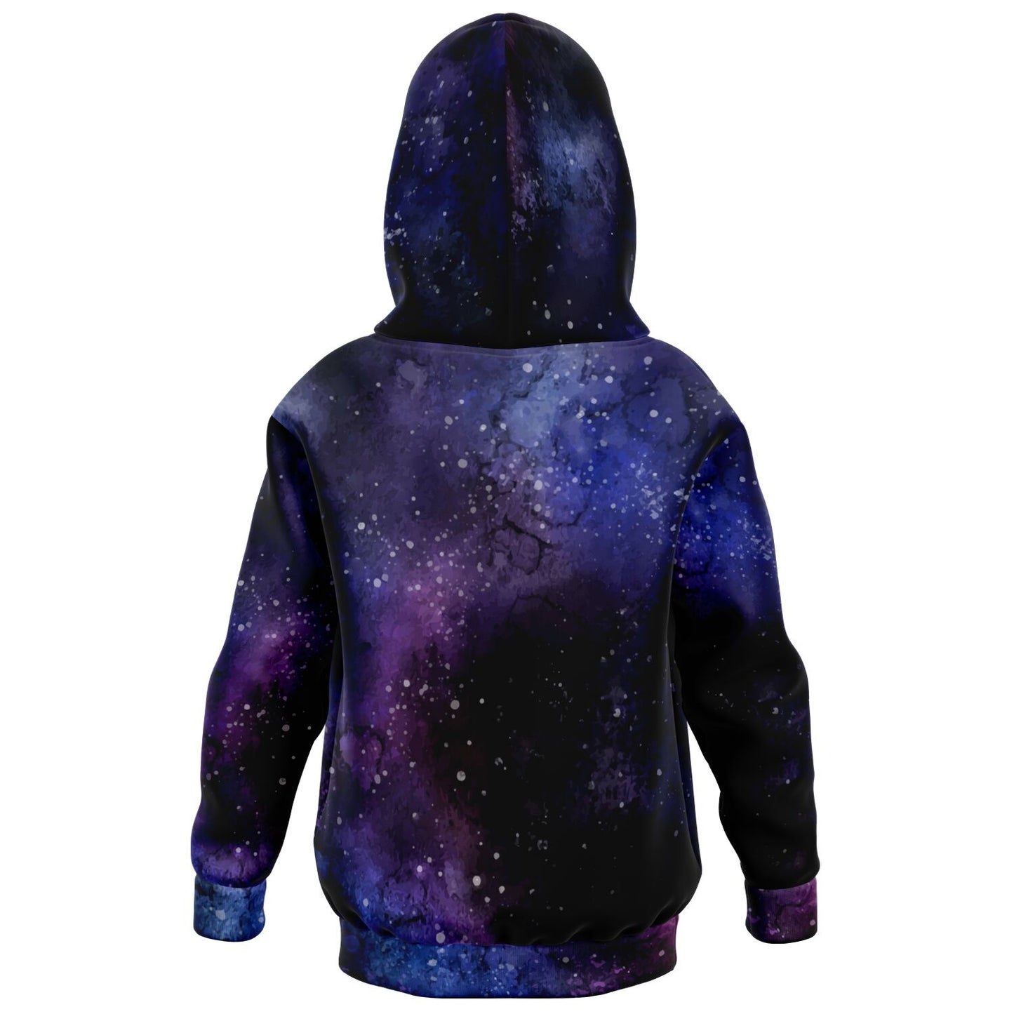 Galaxy Space Kids Pullover Hoodie, Purple Stars Universe Girls Boy Toddler Youth Fleece Aesthetic Cotton Graphic Hooded Sweatshirt Pockets