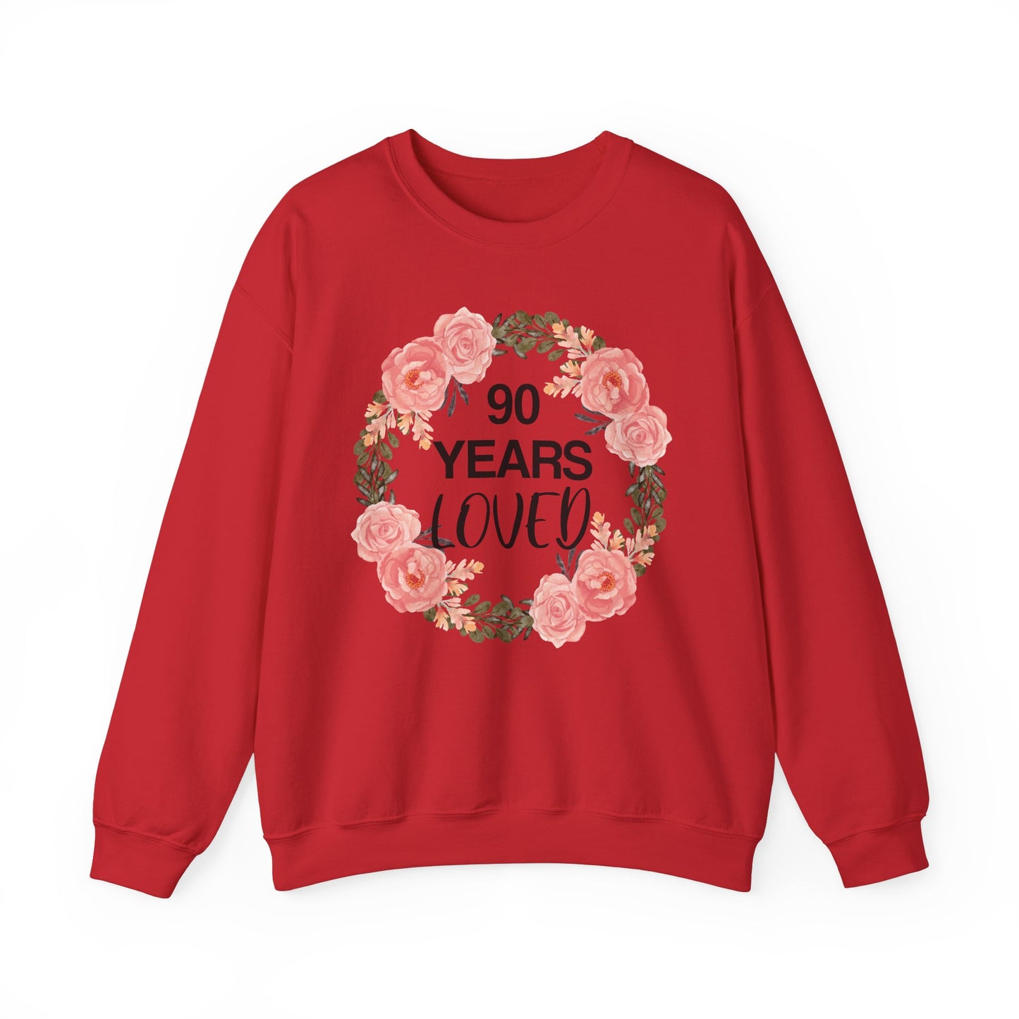 90th Birthday Sweatshirt, 90 Years Loved Women Mother Grandma Grandmother Old Mom Birthday Gifts Crewneck Sweater Jumper