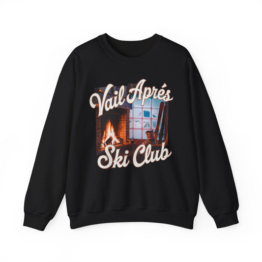 Vail Apres Ski Sweatshirt, Cabin Sweater Preppy Men Women Skier Snow Vintage Retro Cotton Winter Holiday Mountain Crewneck Pullover Top