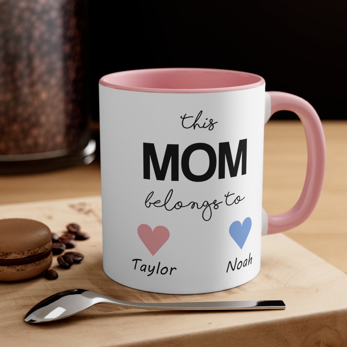 Mother's Day Mug, Personalized Custom this Mom Belongs to Mama Mummy Gift From Kids Names Grandma Birthday Present Coffee Cup