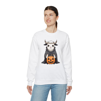 Ghost Cow Sweatshirt, Pumpkin Halloween Graphic Crewneck Fleece Cotton Sweater Jumper Pullover Men Women Adult Aesthetic Designer Top Starcove Fashion