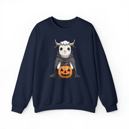 Ghost Cow Sweatshirt, Pumpkin Halloween Graphic Crewneck Fleece Cotton Sweater Jumper Pullover Men Women Adult Aesthetic Designer Top Starcove Fashion