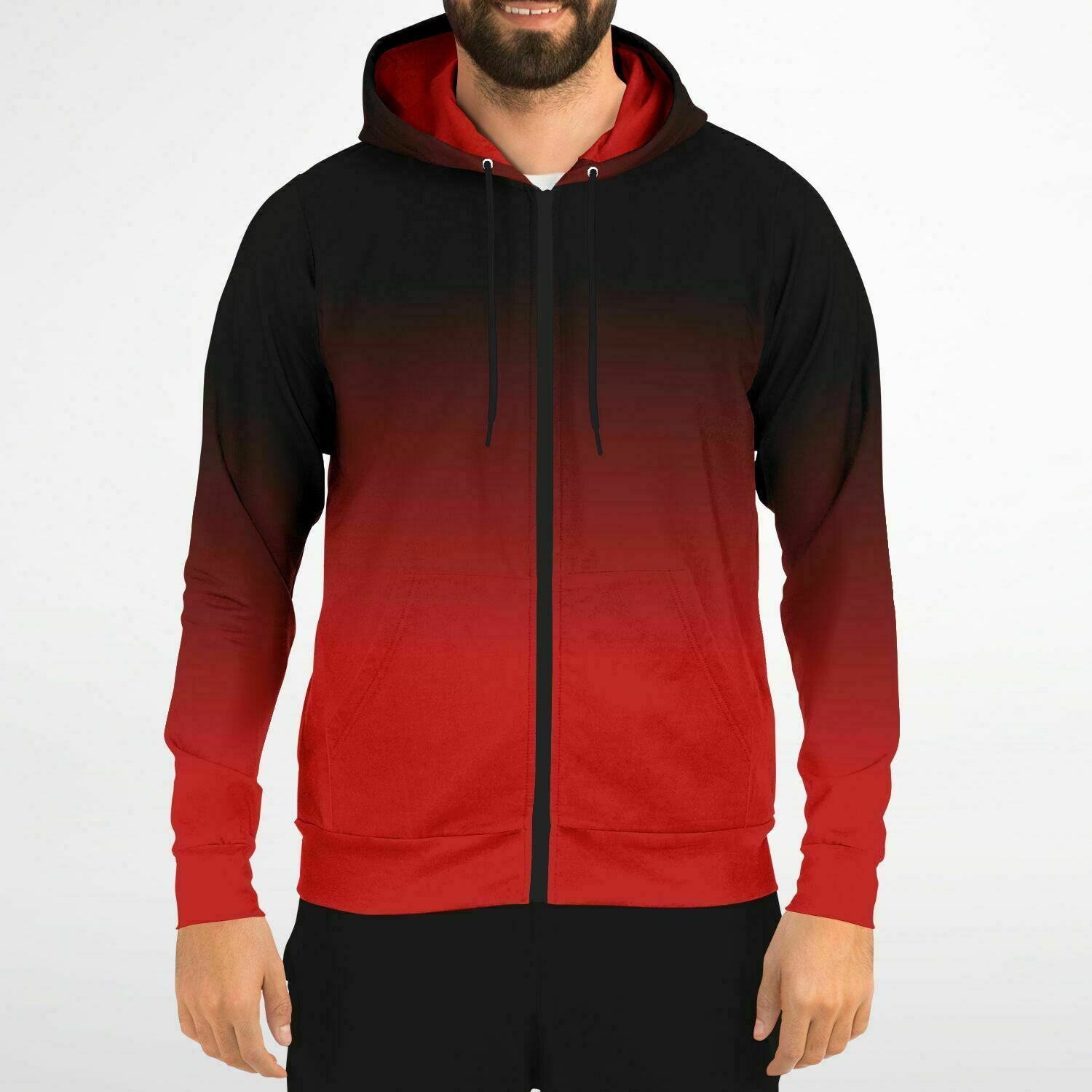 Men ombre clearance zip up hoodie