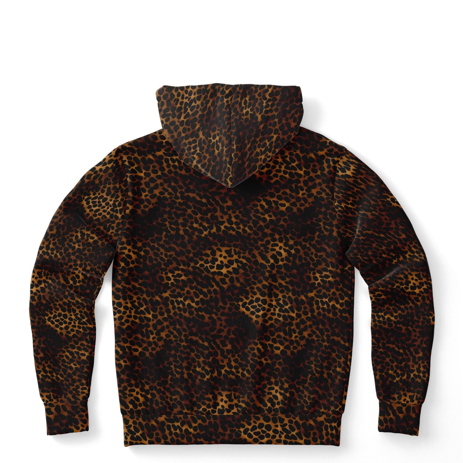 Leopard Print Hoodie, Animal Cheetah Dark Brown Black Pullover Men Women Adult Aesthetic Graphic Cotton Hooded Sweatshirt with Pockets Starcove Fashion