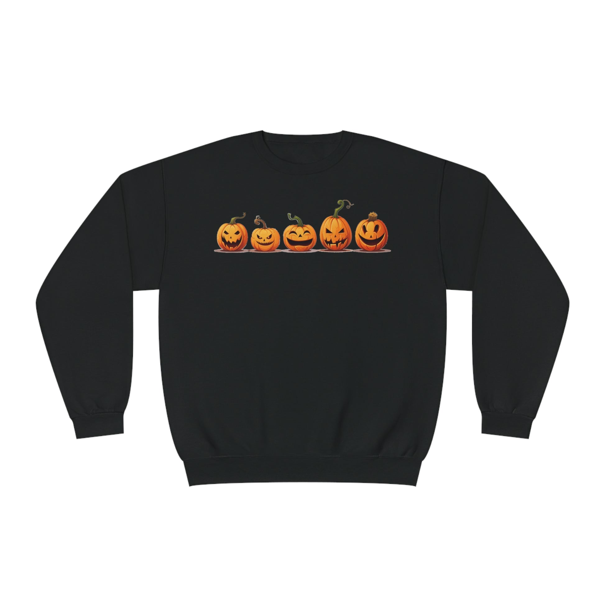 Jack-O-Lantern Pumpkins Sweatshirt, Halloween Fall Graphic Crewneck Fleece Cotton Sweater Jumper Pullover Men Women Adult Aesthetic Top Starcove Fashion