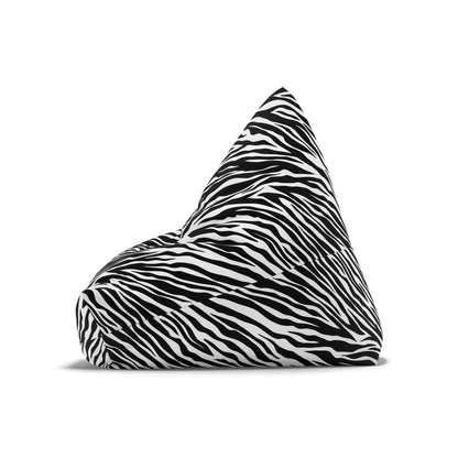 Zebra Black White Bean Bag Chair Cover, Animal Print Washable Furniture Small Large Adult Kids Sofa Apartment Dorm Decor Unfilled Sack