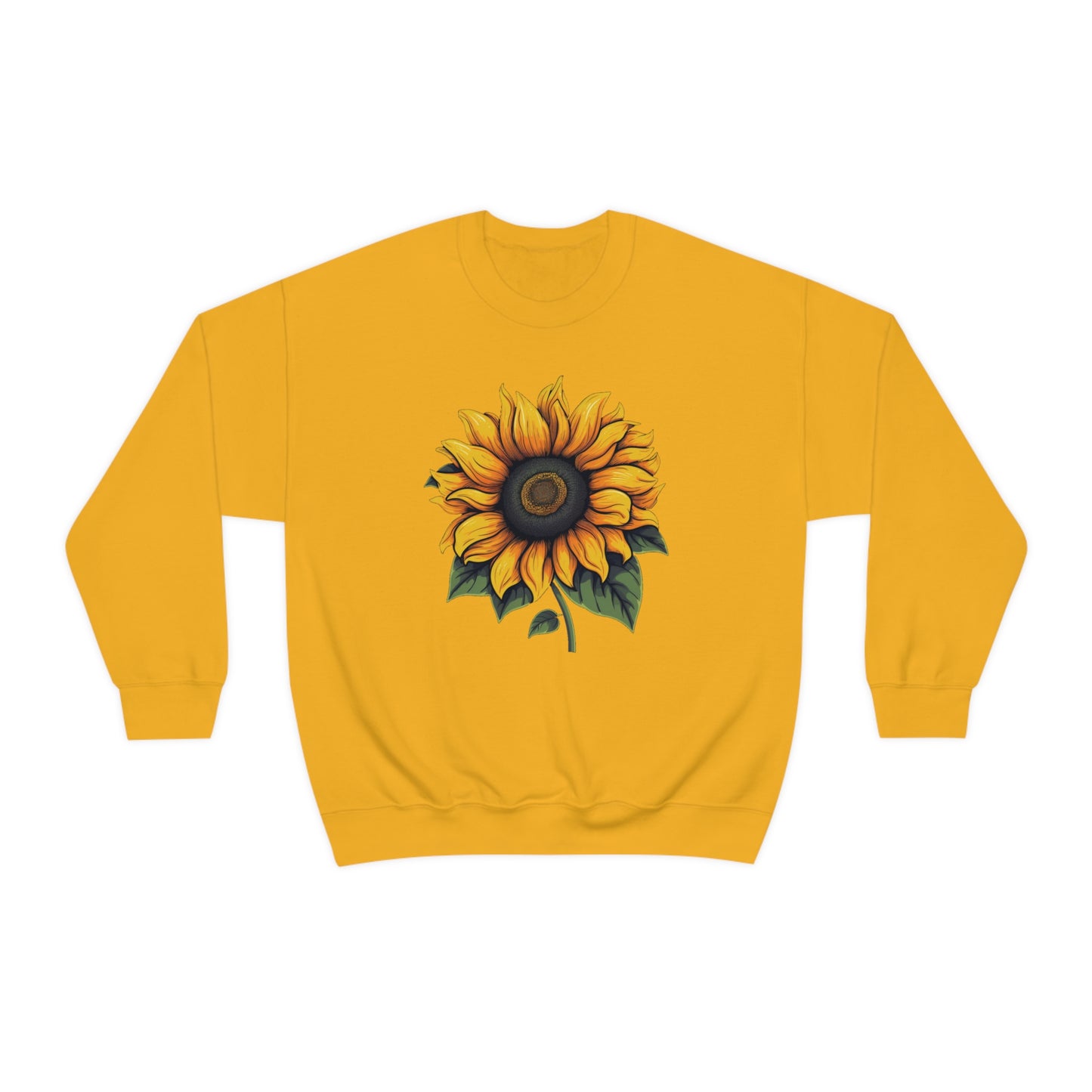 Sunflower Sweatshirt, Yellow Flowers Floral Graphic Crewneck Cotton Sweater Jumper Pullover Men Women Aesthetic Designer Top Starcove Fashion