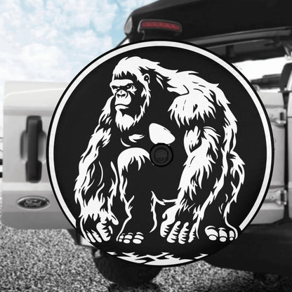 Bigfoot Spare Tire Cover, Sasquatch Funny Rear Extra Spare Backup Camera Hole Wheel Unique RV Back Cars RV Men Women Trailer Campers