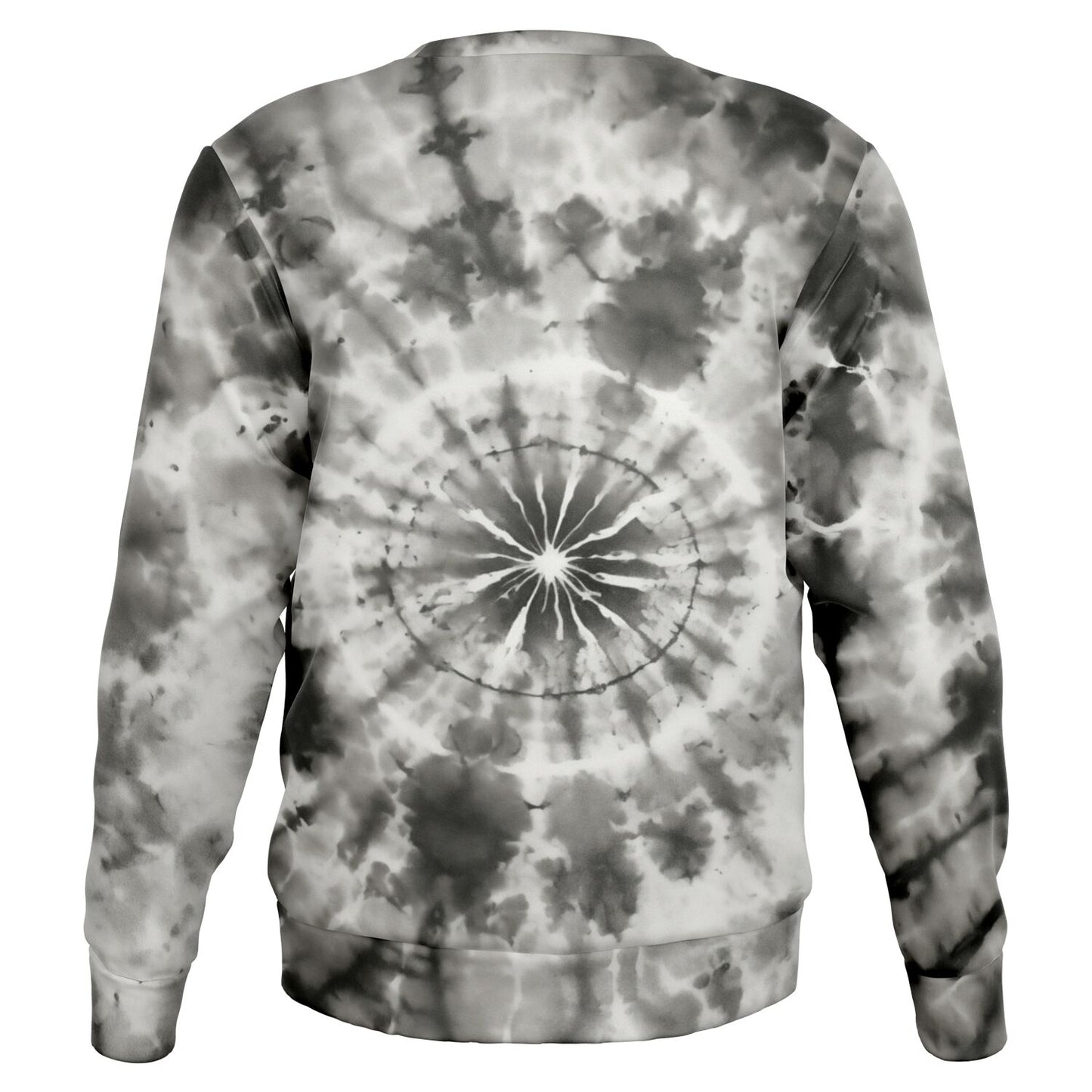 Black Grey Tie Dye Sweatshirt, Gray Graphic Crewneck Fleece Cotton Sweater Jumper Pullover Men Women Adult Aesthetic Designer Streetwear Top