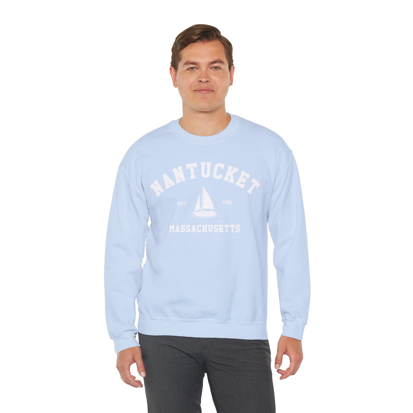 Nantucket Sweatshirt, Vintage Massachusetts MA Sailing Boating Sailboat Beach Town Graphic Crewneck Sweater Jumper Pullover Men Women