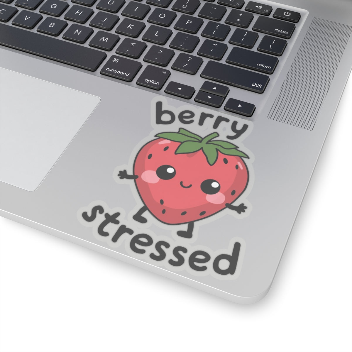 Funny Strawberry Sticker Decal, Berry Stressed Fruit Humorous Kawaii Art Vinyl Laptop Cute Waterbottle Tumbler Car Waterproof Bumper Clear