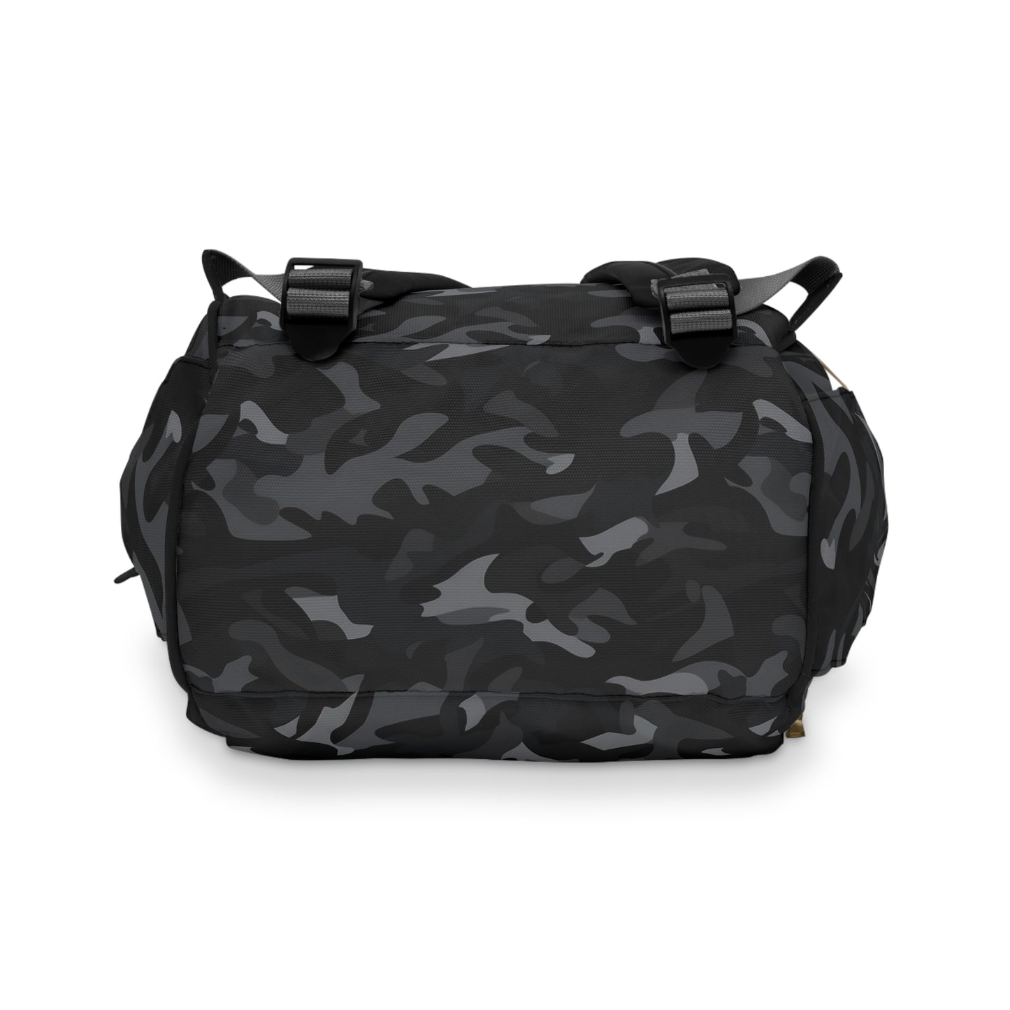 Black Camo Diaper Bag Backpack, Camouflage Baby Girl Waterproof Insulated Pockets Stylish Mom Designer Men Women Multipurpose