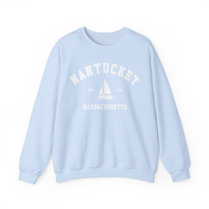 Nantucket Sweatshirt, Vintage Massachusetts MA Sailing Boating Sailboat Beach Town Graphic Crewneck Sweater Jumper Pullover Men Women