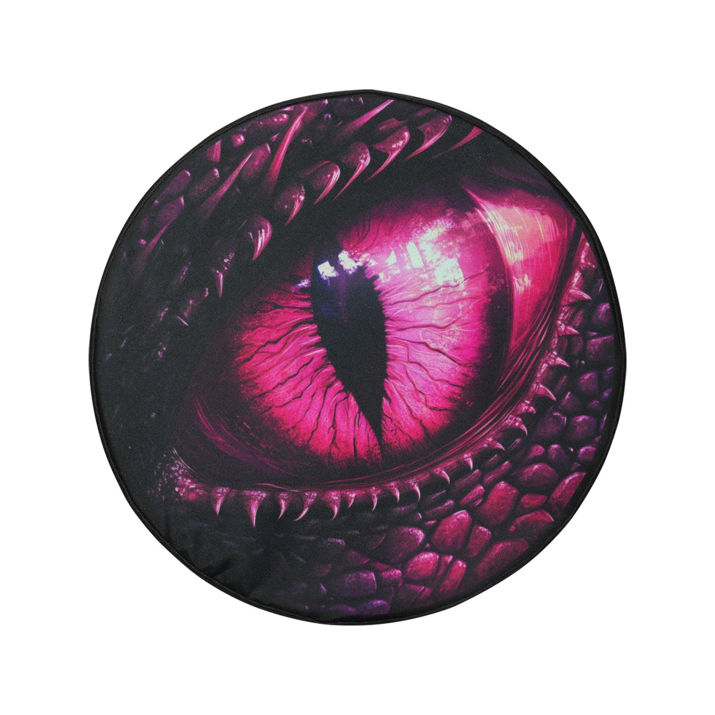 Pink Dragon Eye Spare Tire Cover, Car Back Extra Rear Wheel Accessories Custom Unique Design Backup Camera Hole Auto RV Camper Trailer