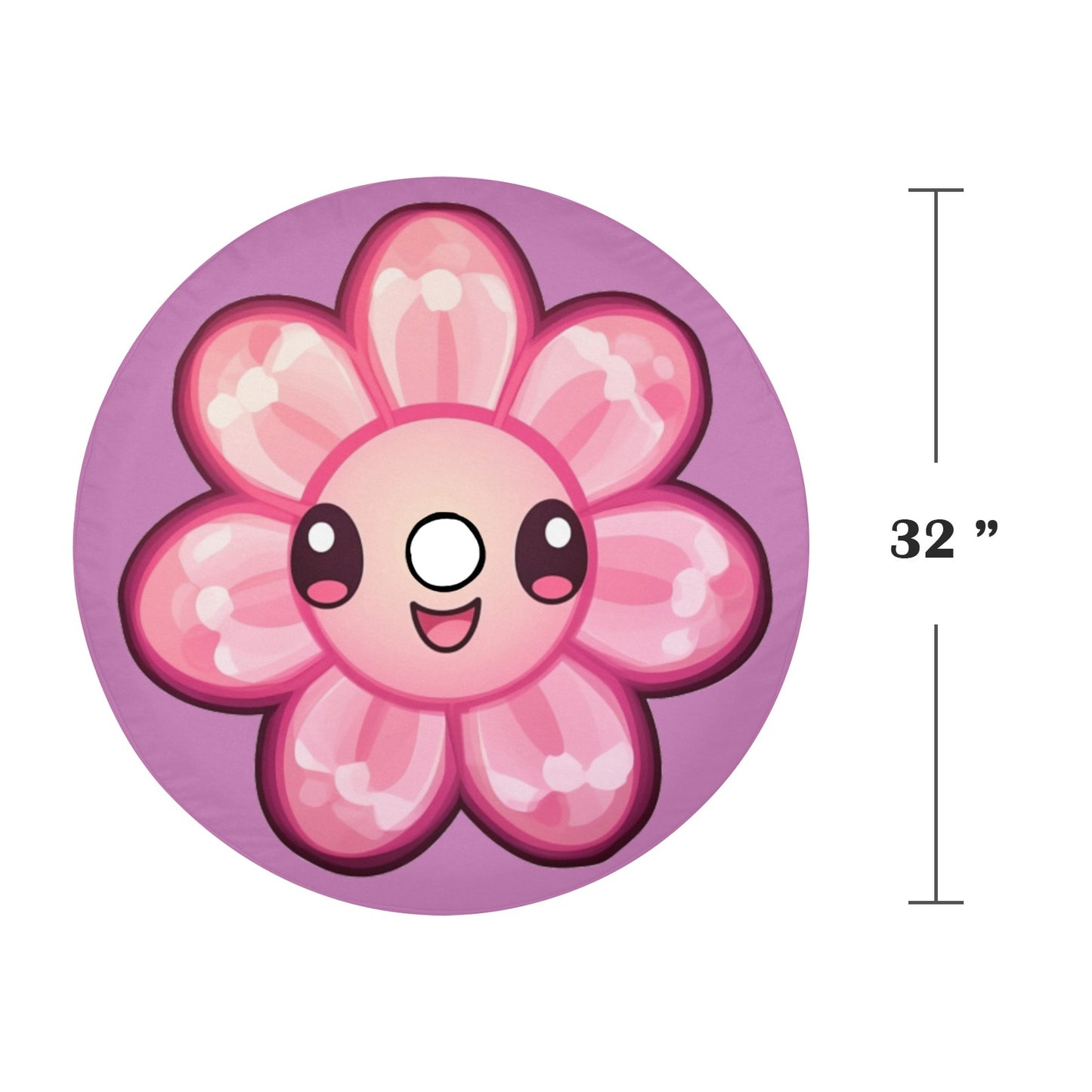 Happy Flower Spare Tire Cover, Pink Smiling Face Kawaii Floral Wheel Accessories Custom Unique Design Backup Camera Hole Trailer Back Women