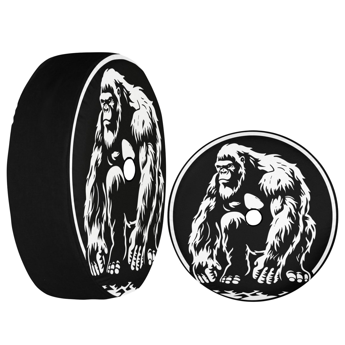 Bigfoot Spare Tire Cover, Sasquatch Funny Rear Extra Spare Backup Camera Hole Wheel Unique RV Back Cars RV Men Women Trailer Campers