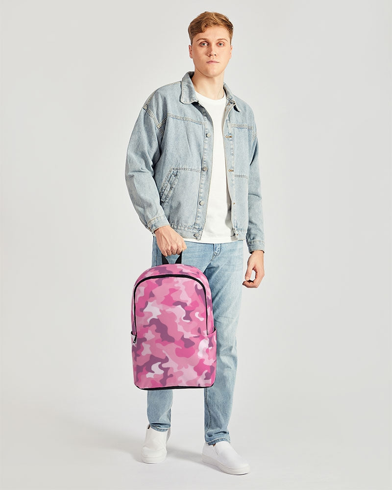 Pink Camo Backpack, Camouflage Men Women Kids Gift Him Her Books School College Cool Waterproof Side Pockets Laptop Aesthetic Bag