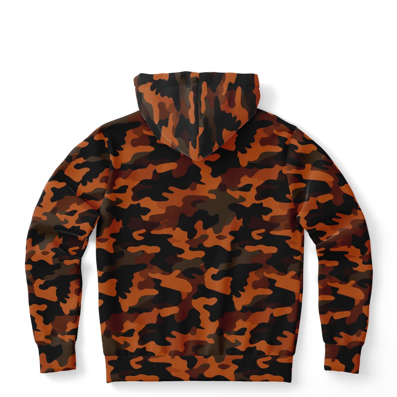 Black and Orange Camo Hoodie Camouflage Pullover Men Women Adult Aesthetic Graphic Cotton Hooded Sweatshirt with Pockets