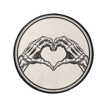 Skeleton Hands Heart Spare Tire Cover, Funny Valentine's Day Deserve Rear Backup Camera Hole Back Rear Wheel Car Unique RV Camper Camping