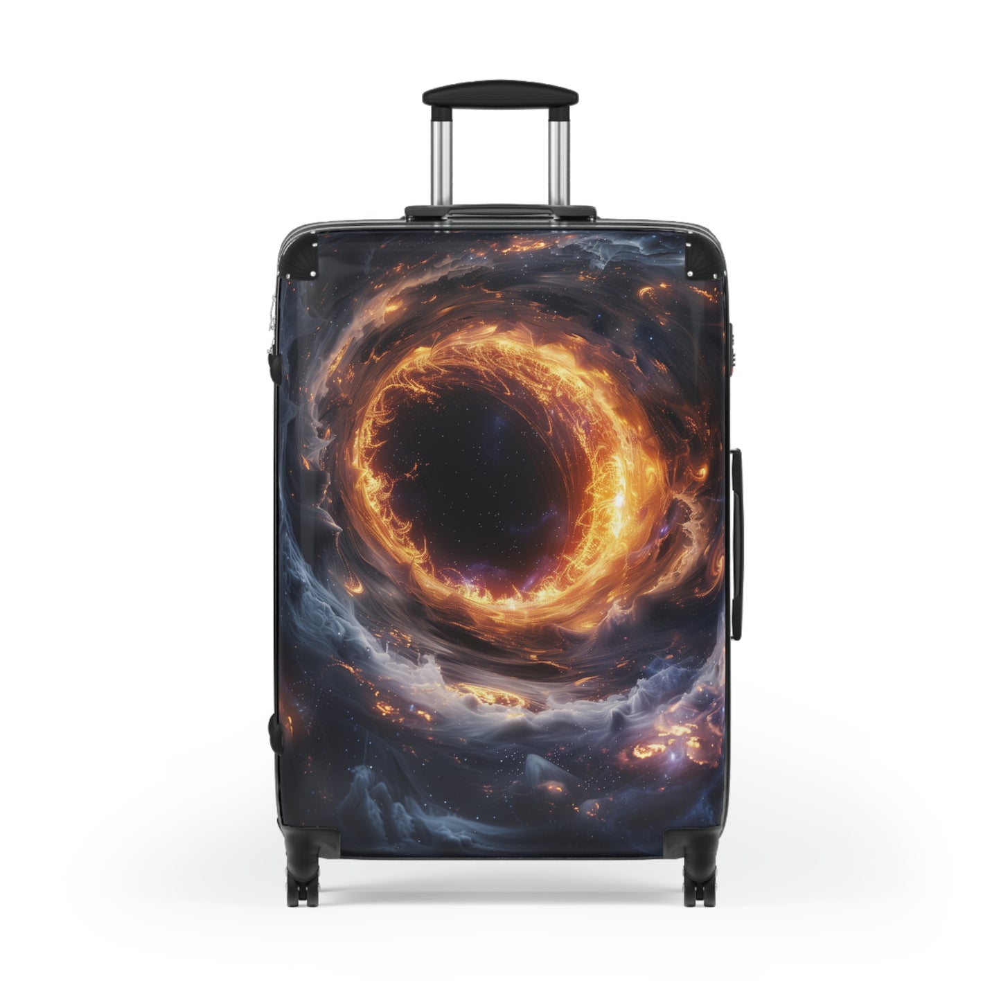 Galaxy Space Suitcase Luggage, Black Hole Stars Art Carry On 4 Wheels Cabin Travel Small Large Set Rolling Spinner Lock Hard Shell Case