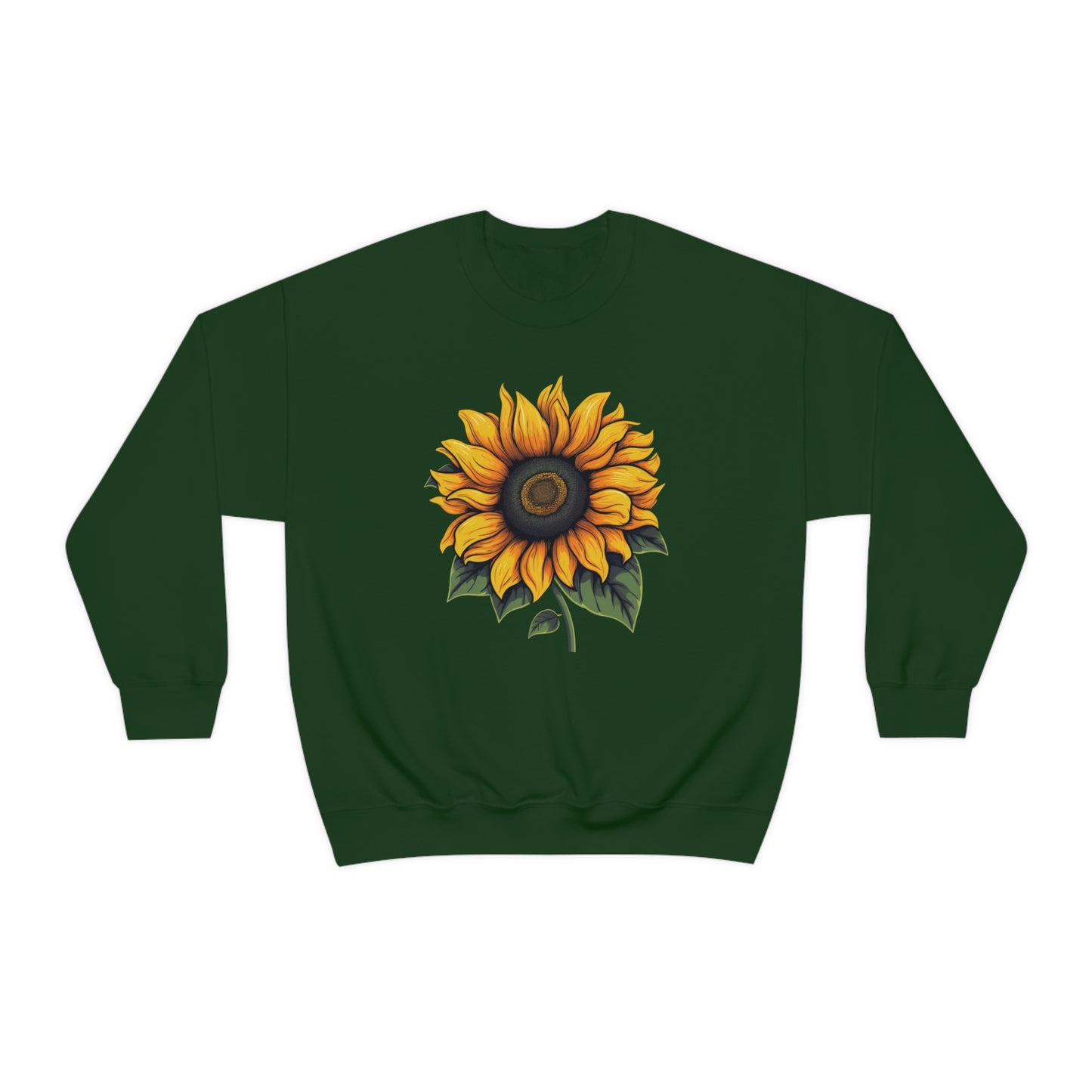 Sunflower Sweatshirt, Yellow Flowers Floral Graphic Crewneck Cotton Sweater Jumper Pullover Men Women Aesthetic Designer Top Starcove Fashion