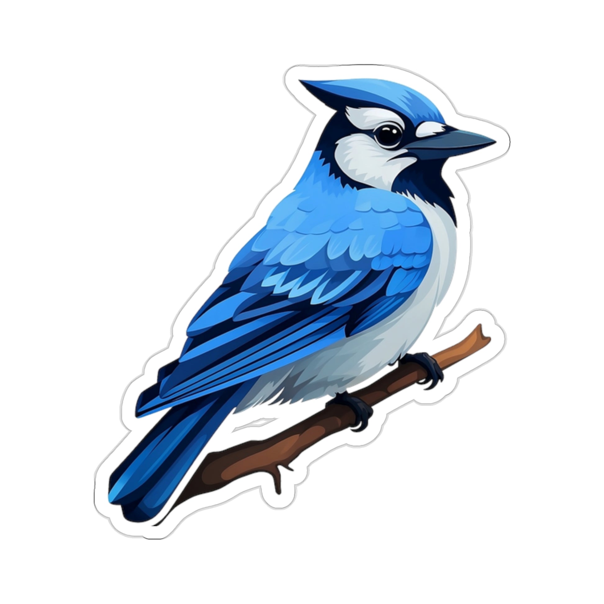 Blue Jay Sticker Decal, Bird Art Vinyl Laptop Cute Waterbottle