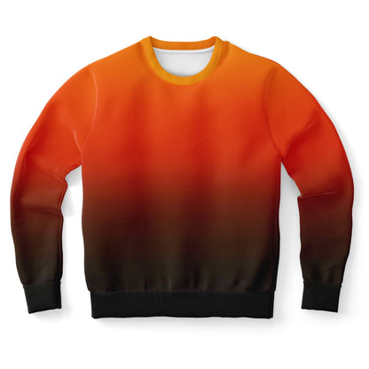 Black Orange Ombre Sweatshirt, Gradient Tie Dye Crewneck Fleece Cotton Sweater Jumper Pullover Men Women Adult Aesthetic Designer Top