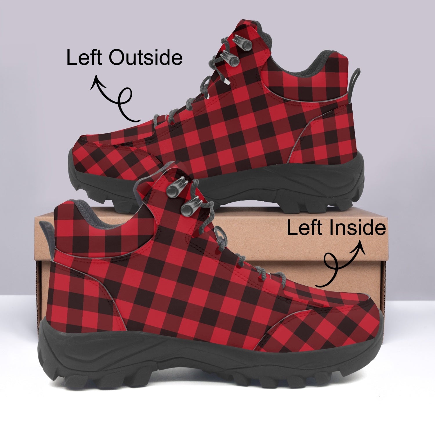 Red and black shops buffalo plaid boots