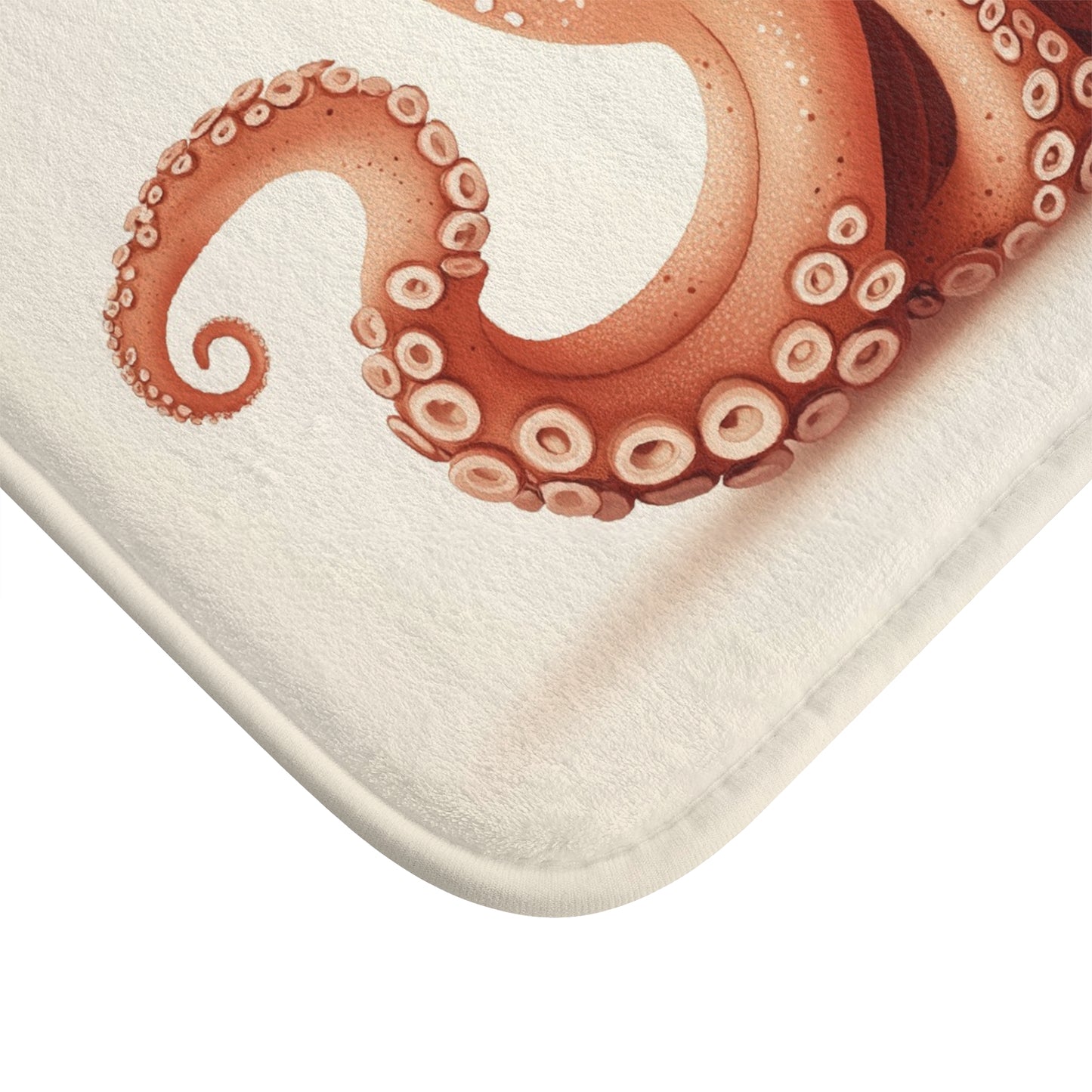 Cute Octopus Bath Mat, Ocean Nautical Beach Shower Bathroom Decor Non Slip Floor Memory Foam Microfiber Large Small Washable Rug