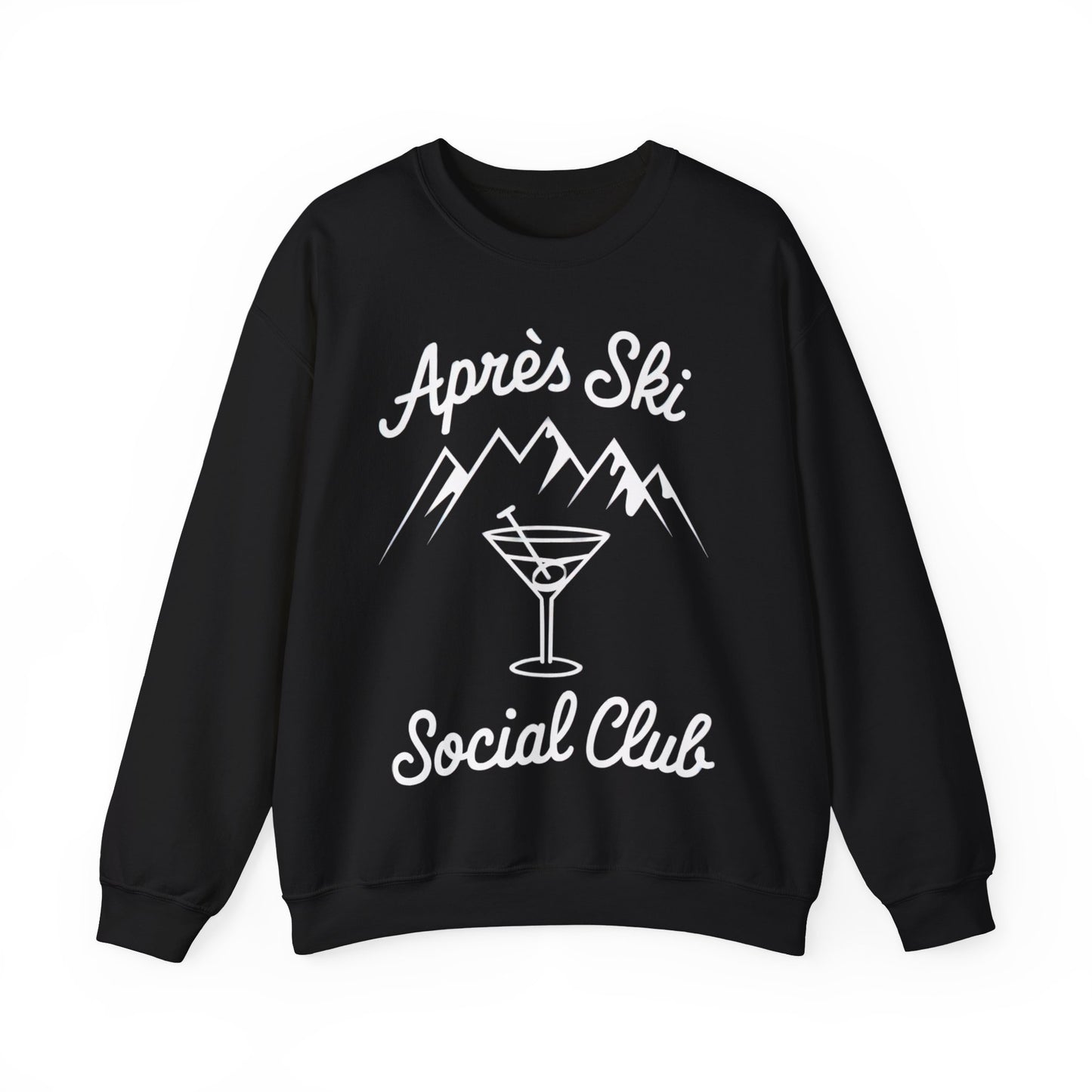 Apres Ski Sweatshirt, Social Club Sweater Women Men Custom Vintage Retro Cotton Winter Vacation Holiday Party Mountain Bachelorette Top