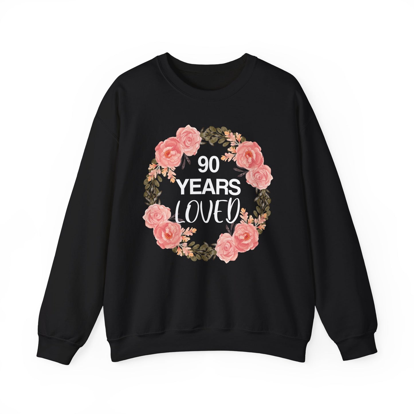 90th Birthday Sweatshirt, 90 Years Loved Women Mother Grandma Grandmother Old Mom Birthday Gifts Crewneck Sweater Jumper