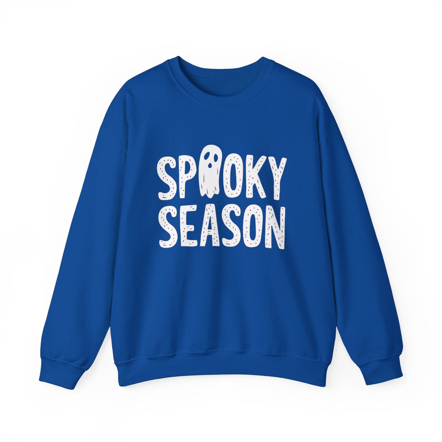 Spooky Season Sweatshirt, Ghost Halloween Graphic Crewneck Fleece Cotton Sweater Jumper Pullover Men Women Aesthetic Designer Top