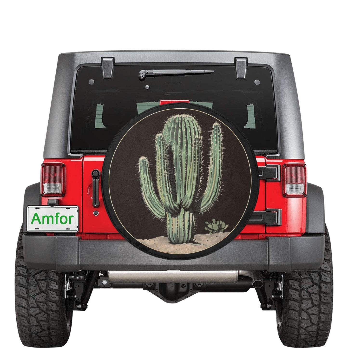 Cactus Spare Tire Cover, Succulent Desert Rear Extra Spare Backup Camera Hole Wheel Unique RV Back Cars RV Men Women Trailer Campers