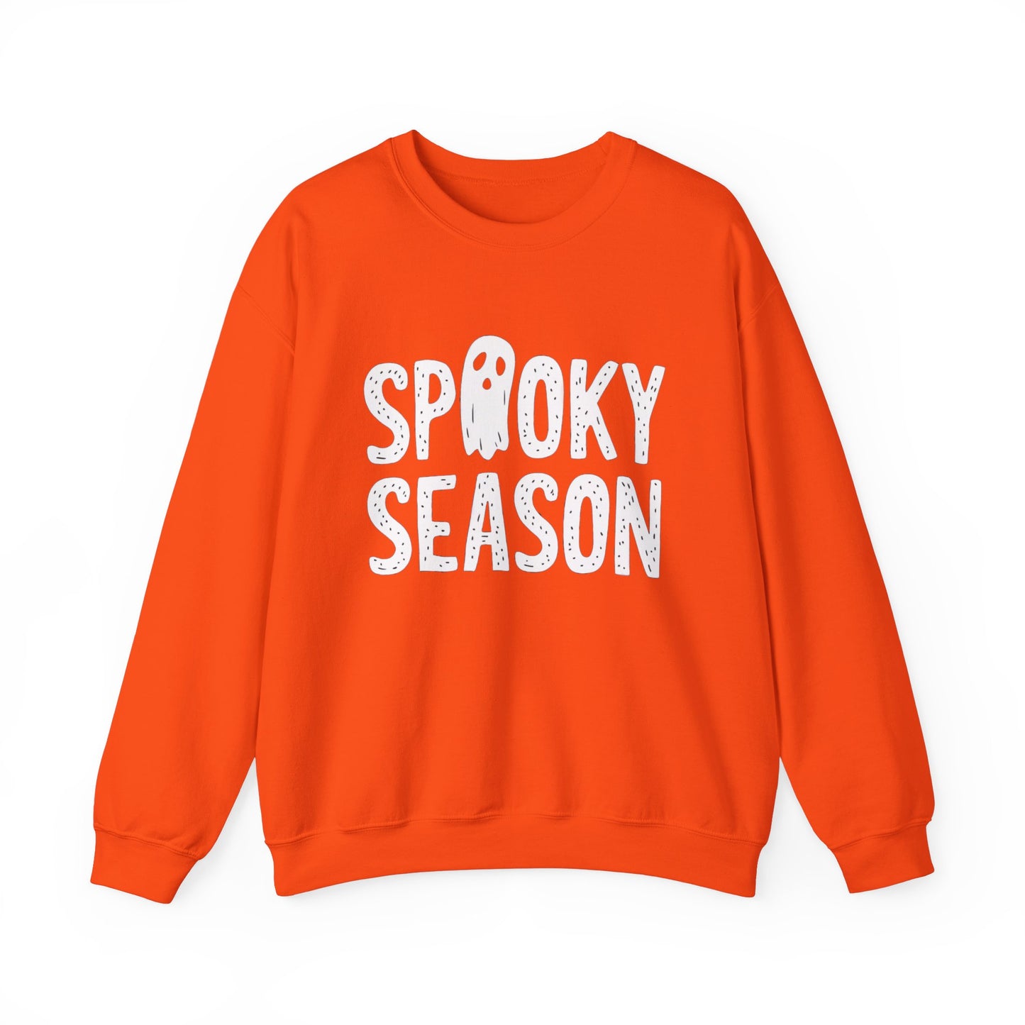 Spooky Season Sweatshirt, Ghost Halloween Graphic Crewneck Fleece Cotton Sweater Jumper Pullover Men Women Aesthetic Designer Top