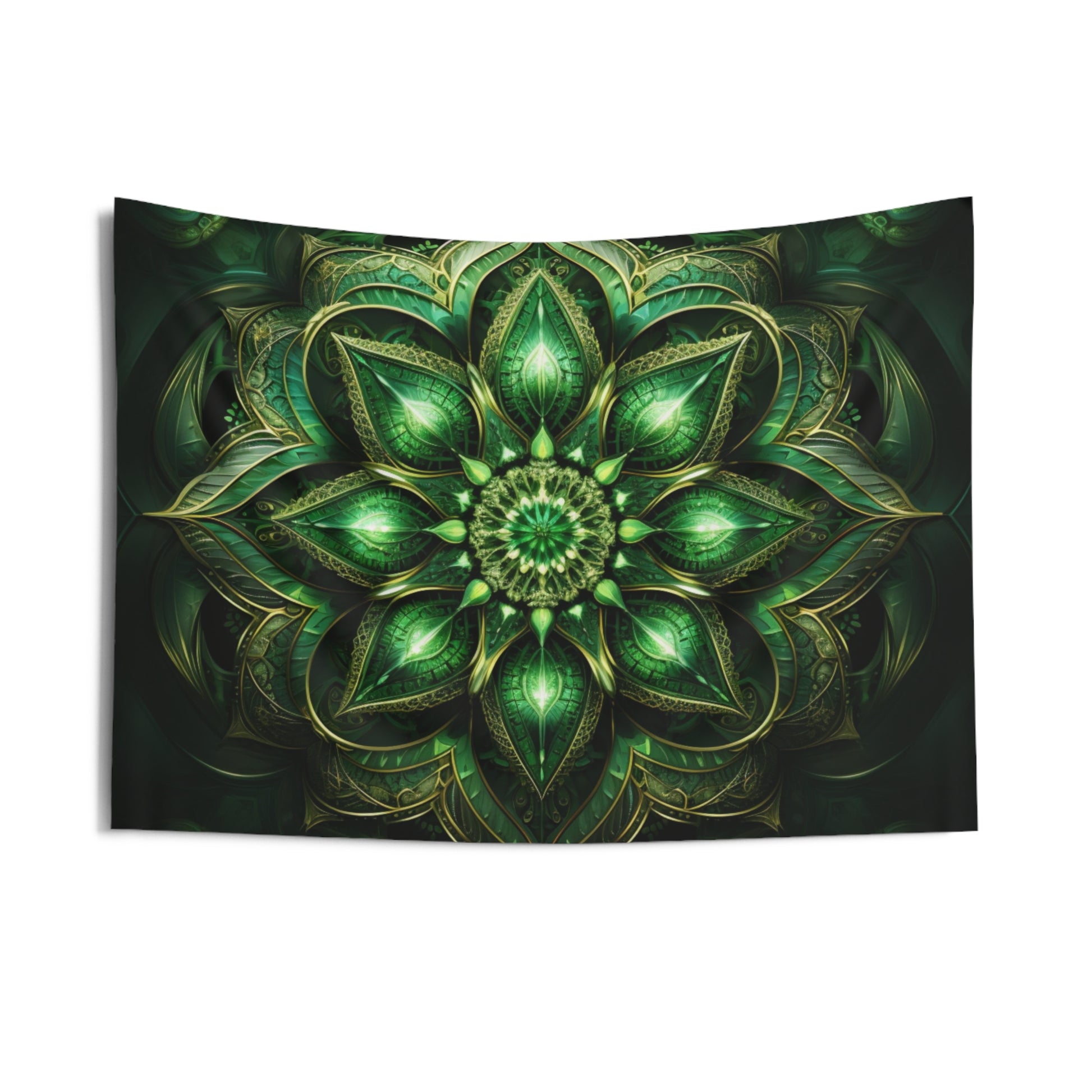 Green Mandala Tapestry, Wall Art Hanging Cool Unique Landscape Aesthetic Large Small Decor Bedroom College Dorm Room Starcove Fashion