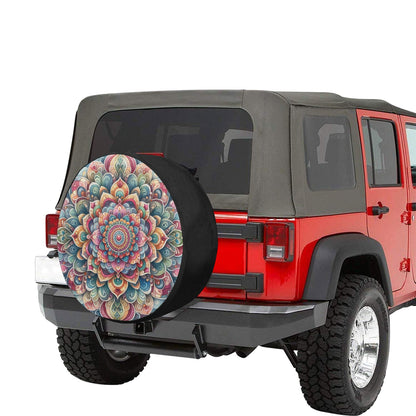 Mandala Spare Tire Cover, Rear Auto Vehicle Backup Camera Hole Unique Back Wheel Cars RV SUV Off Road Men Women Girls Trailer Campers