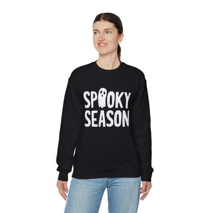 Spooky Season Sweatshirt, Ghost Halloween Graphic Crewneck Fleece Cotton Sweater Jumper Pullover Men Women Aesthetic Designer Top