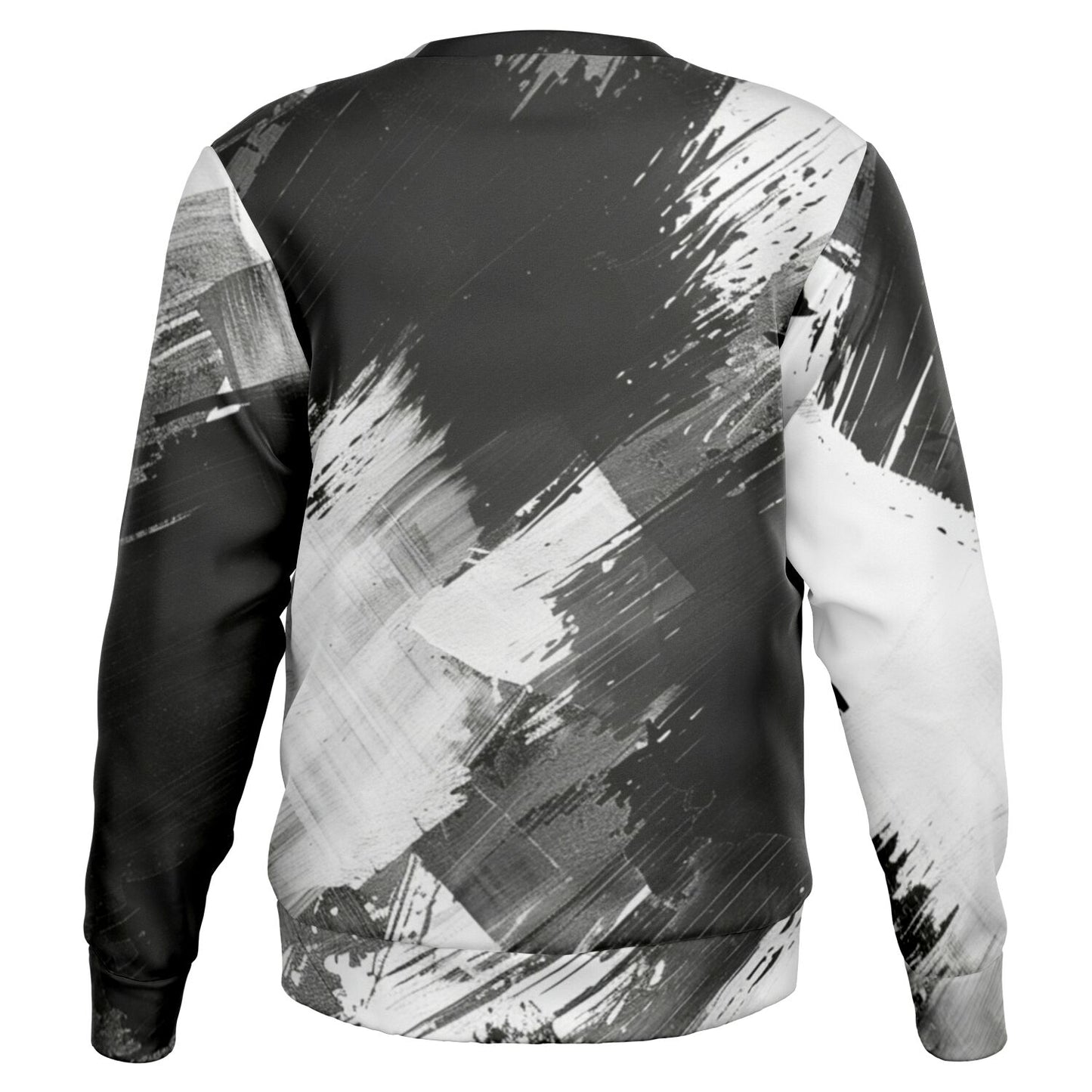 Black White Sweatshirt, Brush Ombre Gradient Crewneck Fleece Cotton Sweater Jumper Pullover Men Women Aesthetic Designer Top