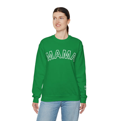 Personalized Mama Sweatshirt Kids Names on Sleeve, Custom Mothers Day Gift Women Birthday New Mom Momma  Sweater Crewneck Cotton Pullover