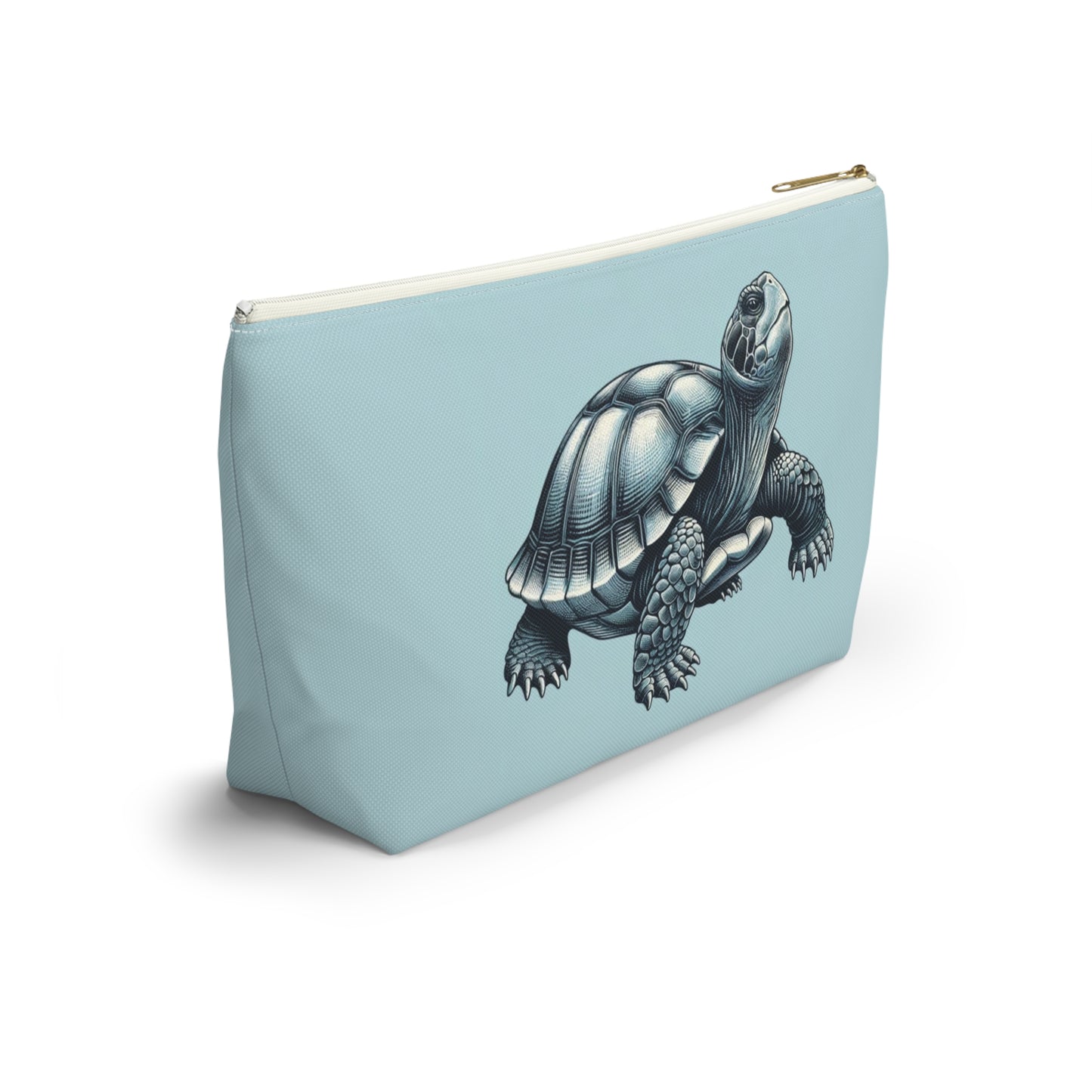 Blue Sea Turtle Pouch Bag, Canvas Beach Travel Wash Makeup Toiletry Pencil Ocean Small Large Bath Men Women Organizer Cosmetic Zipper