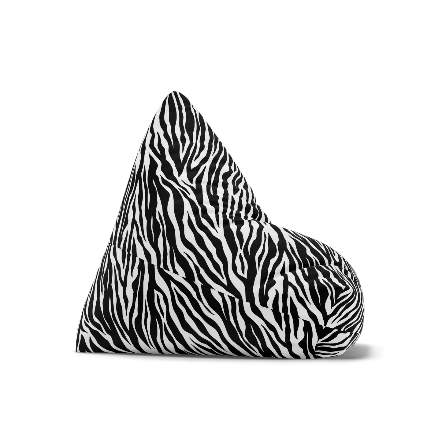 Zebra Black White Bean Bag Chair Cover, Animal Print Washable Furniture Small Large Adult Kids Sofa Apartment Dorm Decor Unfilled Sack