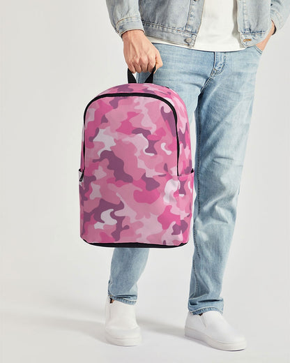 Pink Camo Backpack, Camouflage Men Women Kids Gift Him Her Books School College Cool Waterproof Side Pockets Laptop Aesthetic Bag