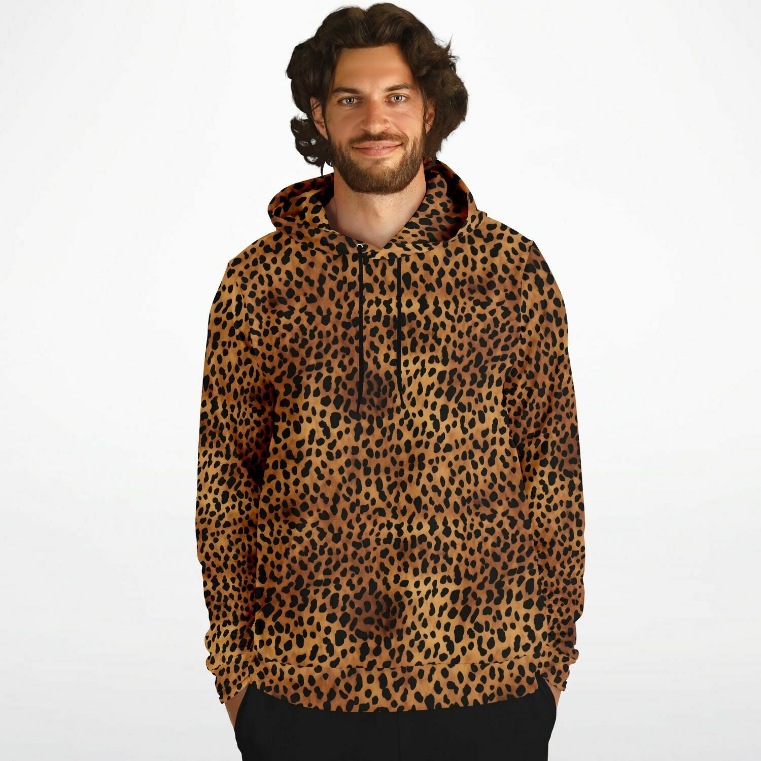 Leopard print best sale hoodie mens