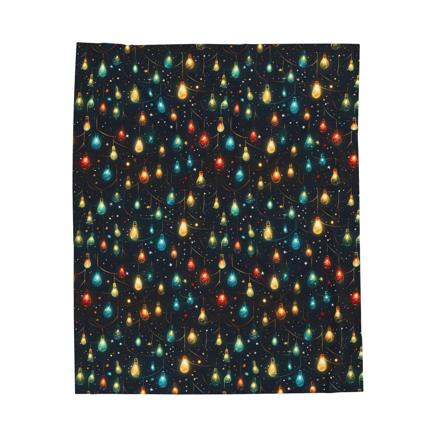 Christmas Lights Fleece Throw Blanket, Xmas Holiday Velveteen Soft Fluffy Cozy Warm Adult Kids Small Large Sofa Bed 50x60 Decorative