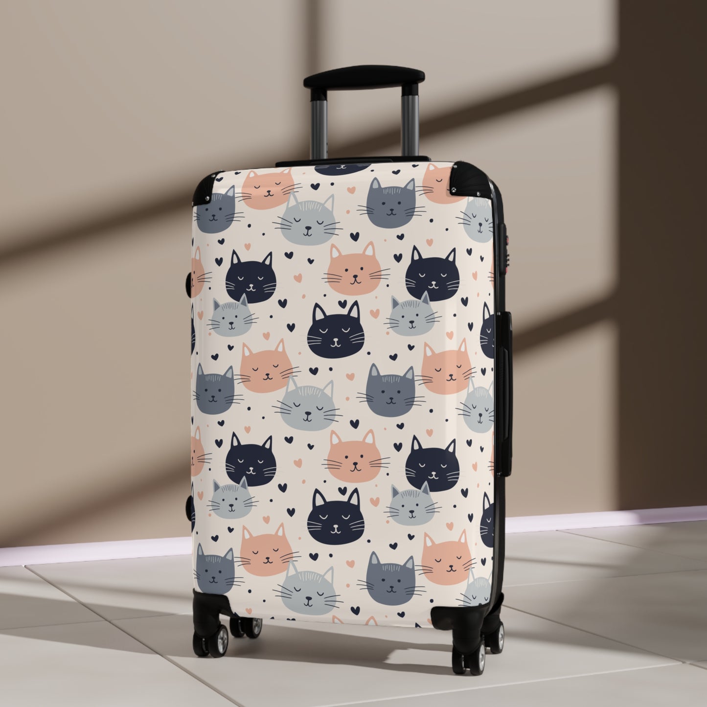 Suitcase Luggage With Cats On It, Kittens Cute Art Carry On 4 Wheels Cabin Travel Small Large Set Rolling Spinner Lock Hard Shell Case