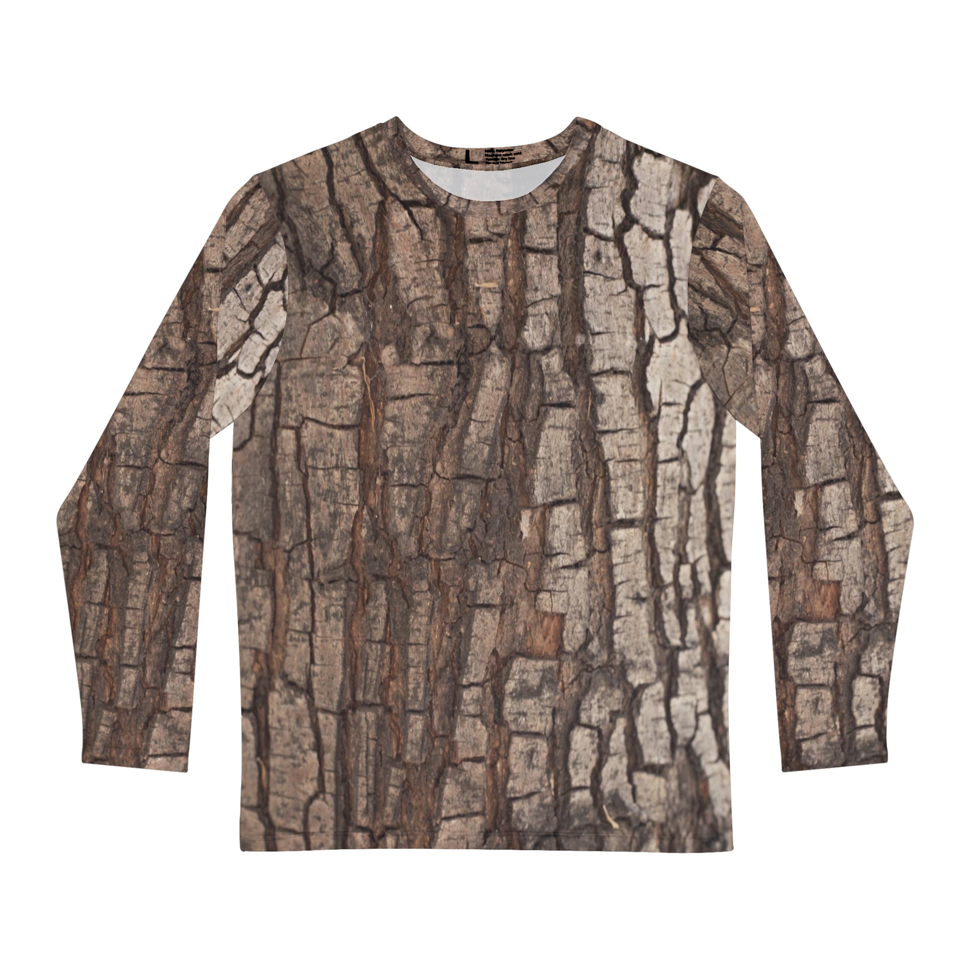 Tree Bark Camo Long Sleeve TShirt, Forest Costume Men Adult Wood Trunk Nature Hunting Camouflage Halloween Cosplay Women Tee Starcove Fashion