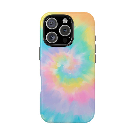 Pastel Tie Dye iPhone 16 15 14 13 Pro Max Tough Case Mate, Rainbow Watercolor Cute Aesthetic Iphone 12 11 Mini Se X Xr Xs 8 Plus 7 Phone