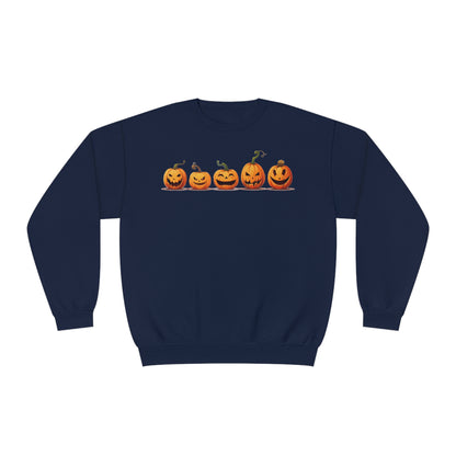 Jack-O-Lantern Pumpkins Sweatshirt, Halloween Fall Graphic Crewneck Fleece Cotton Sweater Jumper Pullover Men Women Adult Aesthetic Top Starcove Fashion