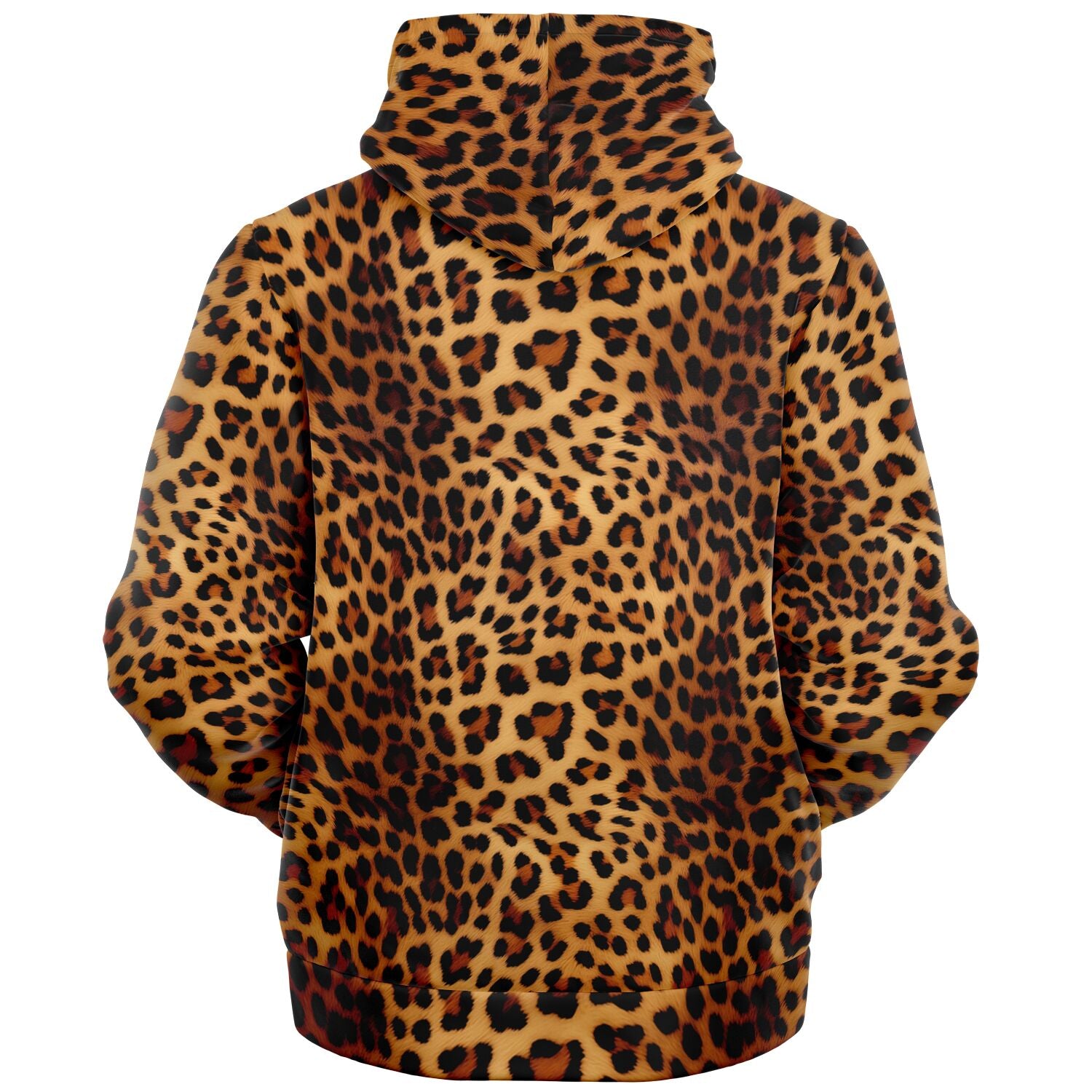 Leopard Zip Up Fleece Lined Hoodie, Animal Print Cheetah Full Zipper Pocket  Men Women Unisex Adult Aesthetic Graphic Hooded Sweatshirt